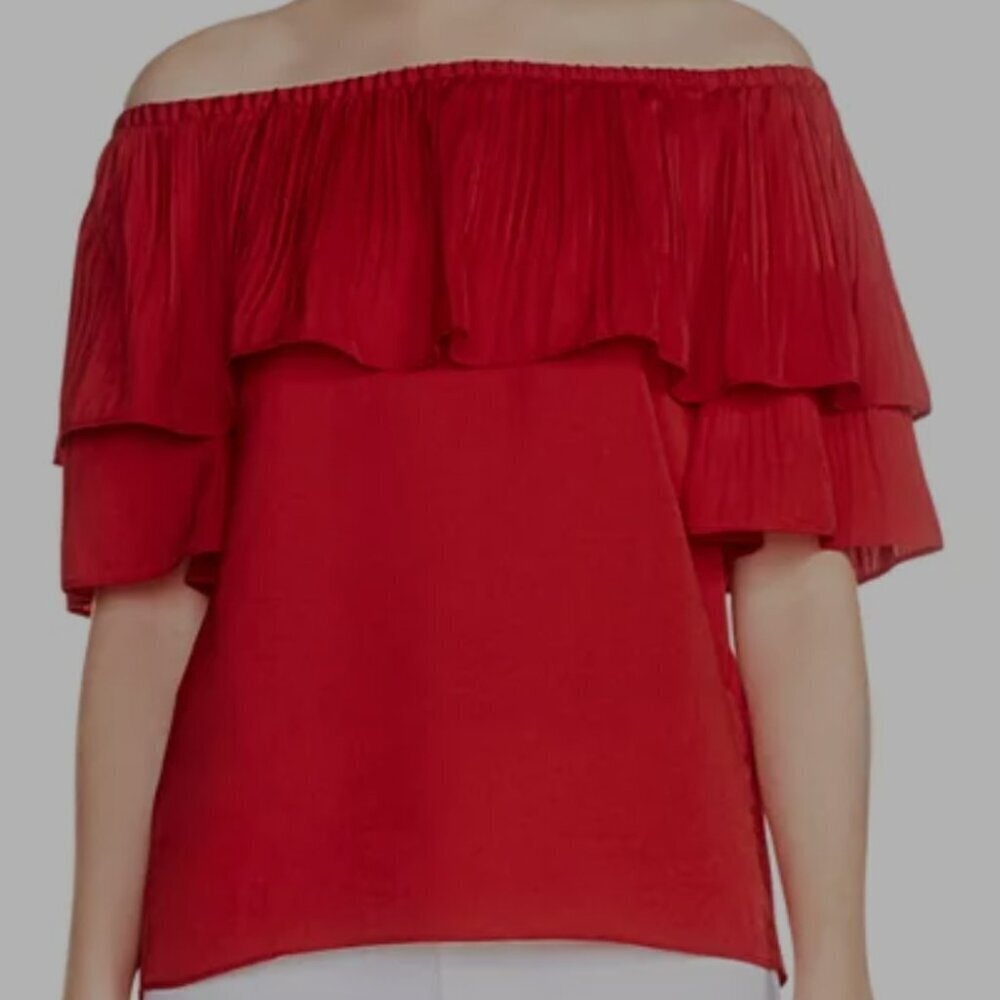 Maje Lacao Off-the-Shoulder Top Size 1 (FR/EU) Small (US) Red